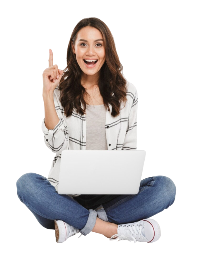 chica con computadora